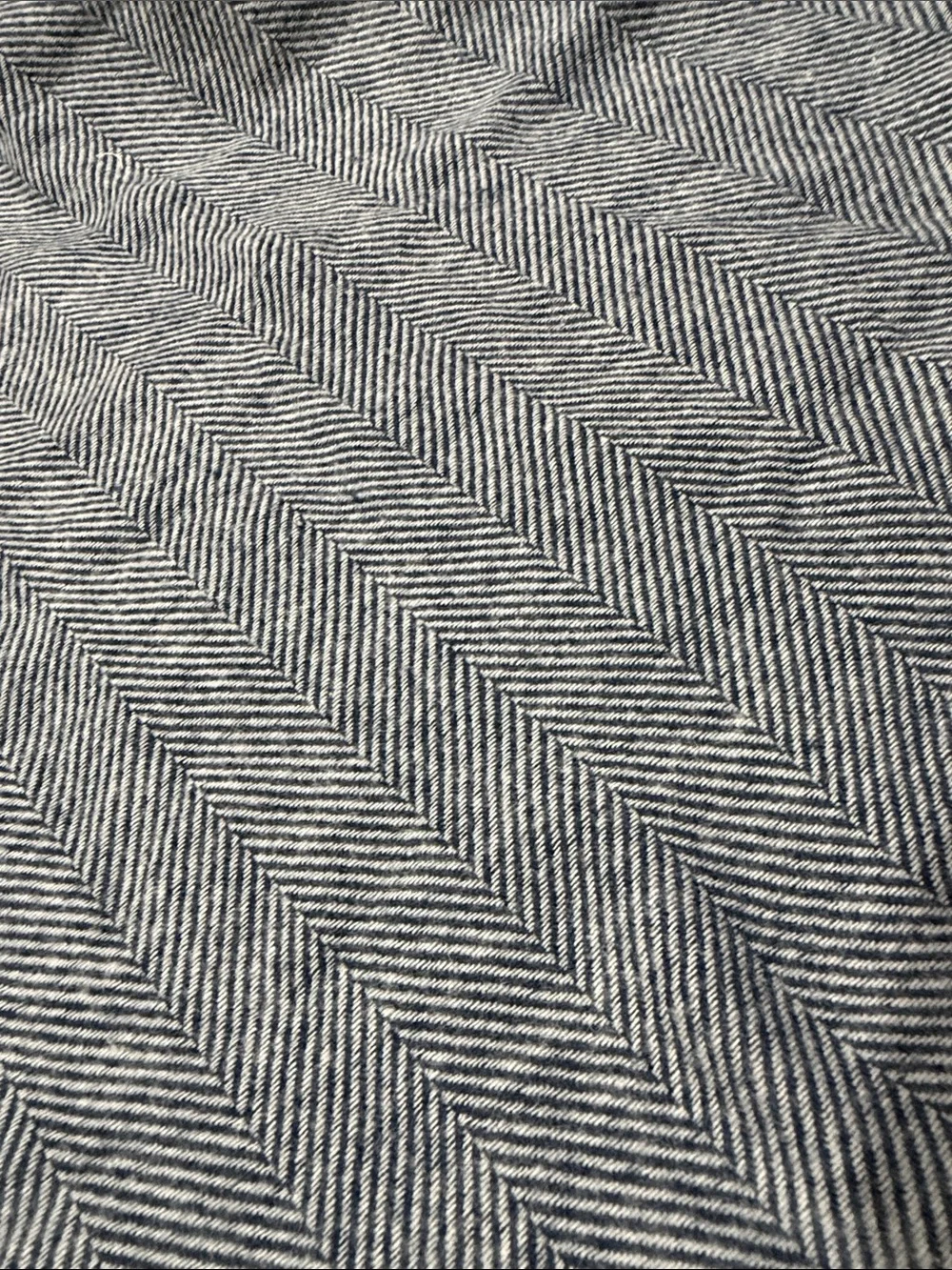 NWT  west elm organic cottonHerringbone King Pillow Sham in Blue and White